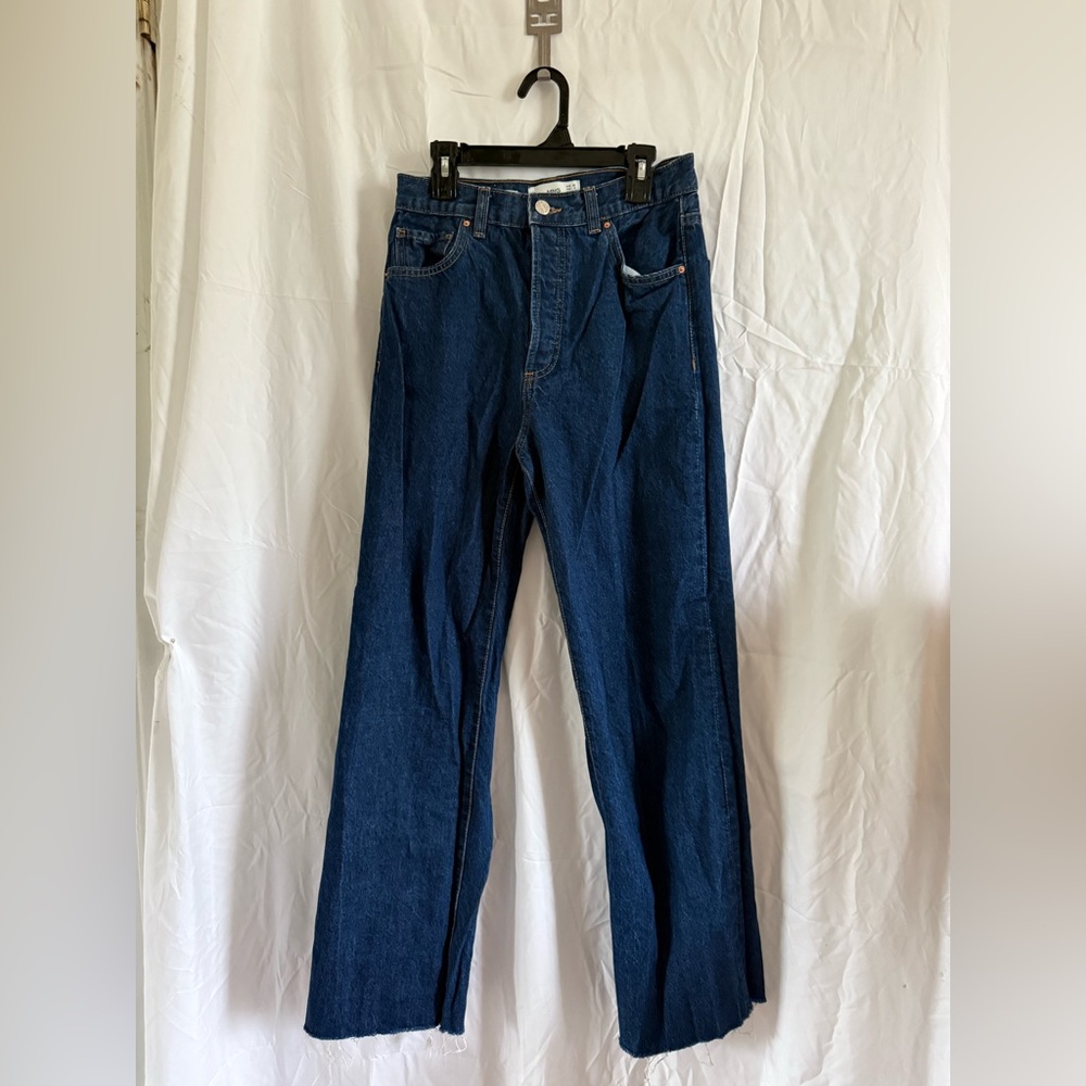 Mango Straight Leg Jeans in Classic Indigo Wash